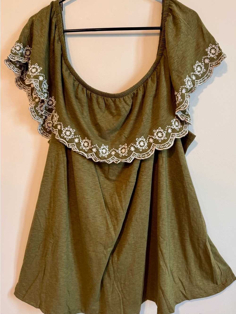 NWT Lane Bryant Embroidered Bohemian Blouse – Off-Shoulder – 26/28